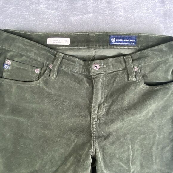 Adrianio Goldschmied Stevie Pants Womens 32 Olive Green Corduroy Slim Straight - Picture 8 of 16